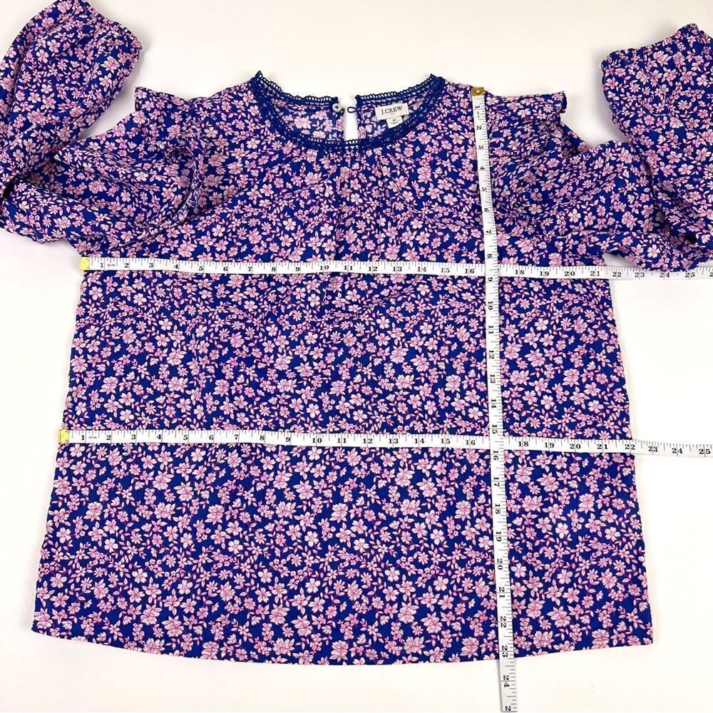 J. Crew Long-Sleeve Ruffle-Shoulder Top Size M - Picture 11 of 13